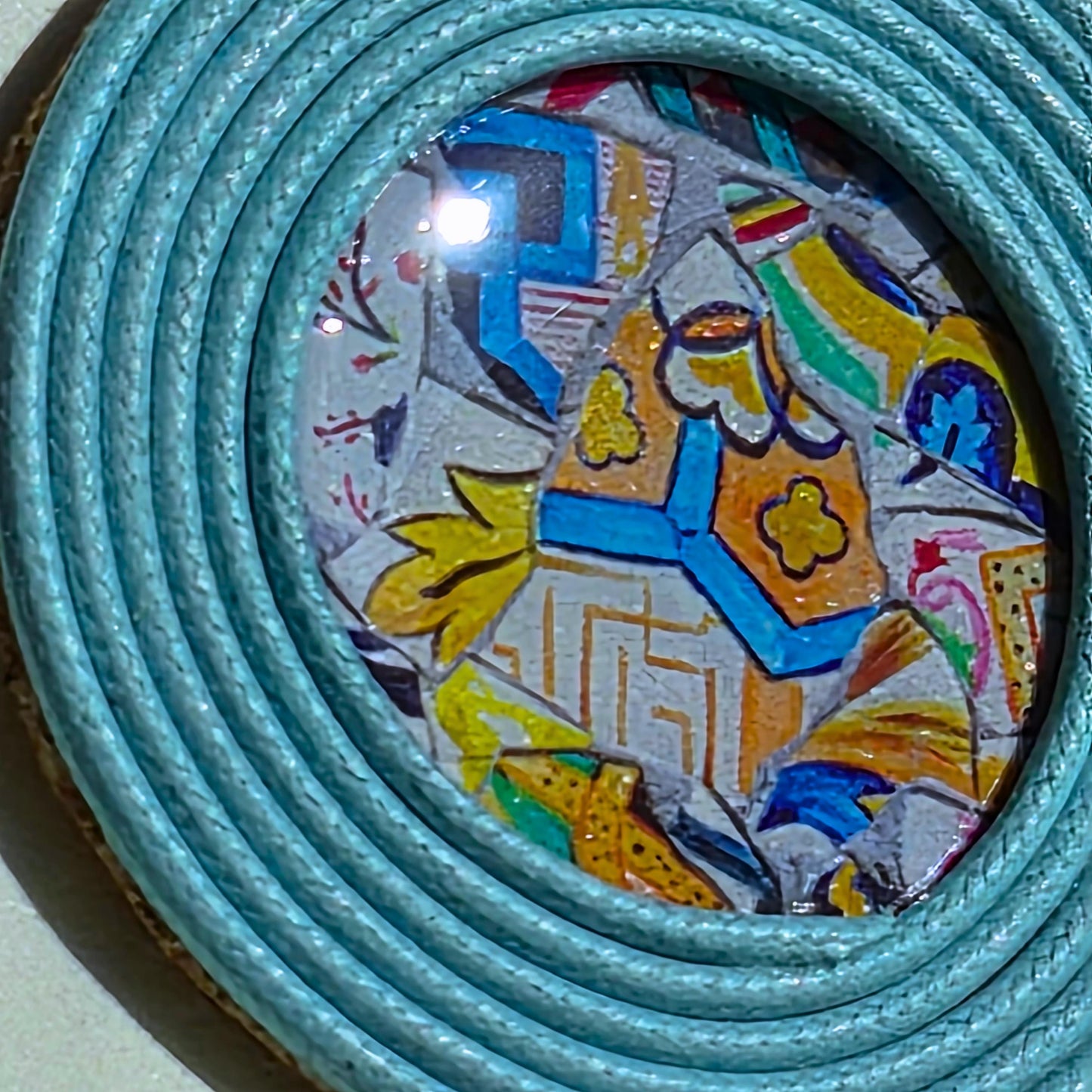 Pendientes Trencadís Gaudí Joyería de Autor en Algodón Azul Aguamarina Grandes y Resina Edición Limitada 30 con Certificado de Autenticidad