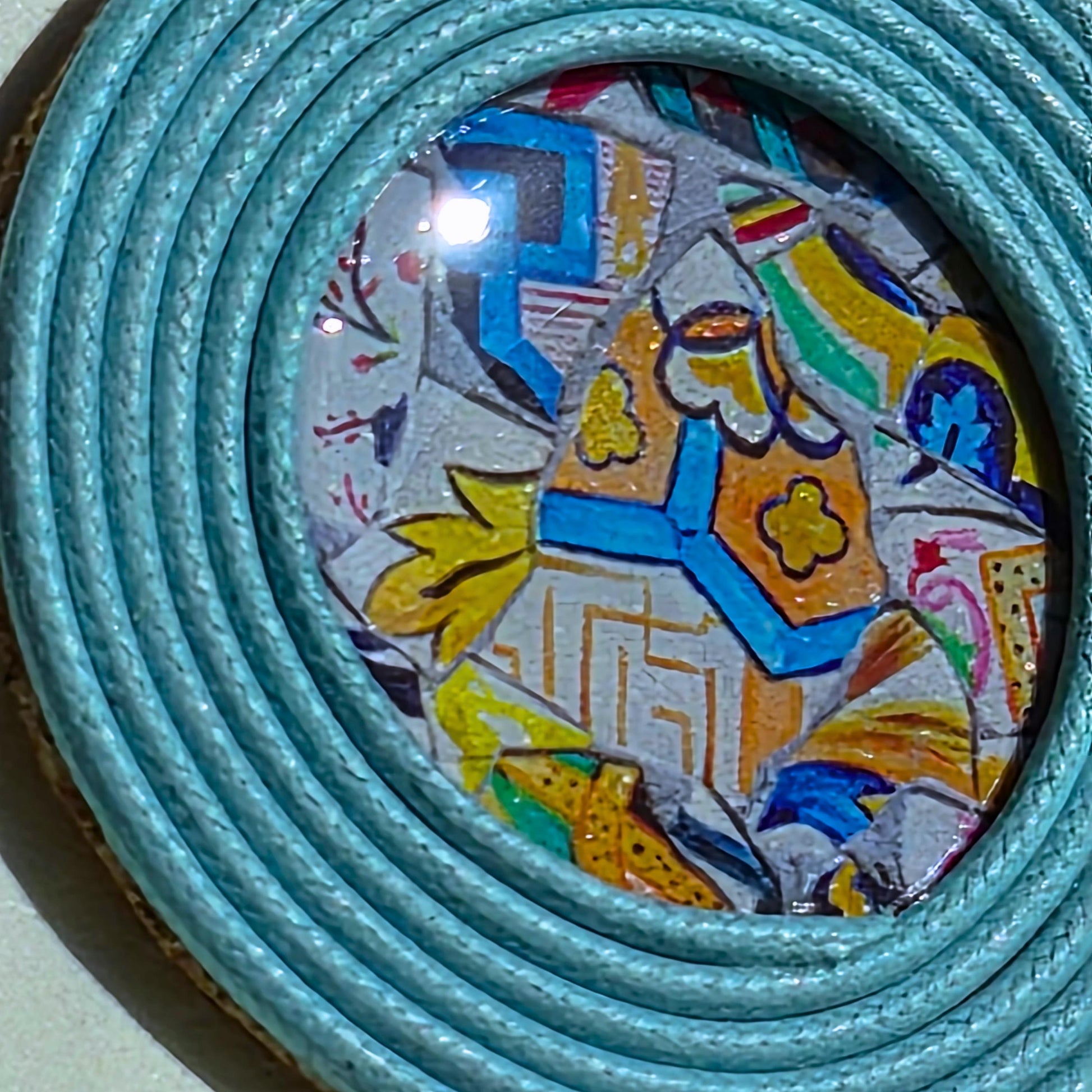 Pendientes Trencadís Gaudí Joyería de Autor en Algodón Azul Aguamarina Grandes y Resina Edición Limitada 30 con Certificado de Autenticidad