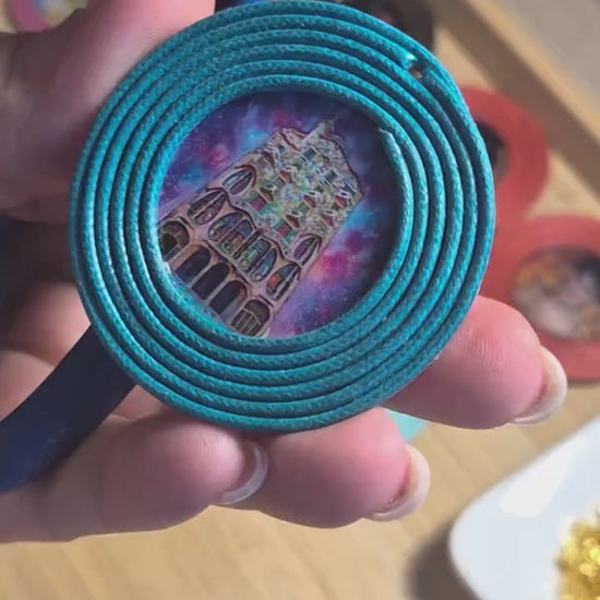 Pendientes Casa Batlló Joyería de Autor en Algodón Turquesa Intenso Grandes y Resina Edición Limitada 30 con Certificado de Autenticidad